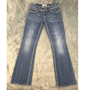 Vigoss Collection Medium Wash Bootcut Jeans Sz 7 Low Rise Embellished Y2K Denim